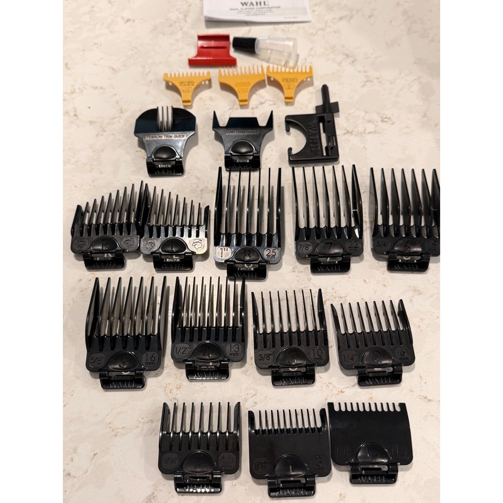 Wahl Beard Trimmer 79467 Clipper‎ Guard Set 16pc Attachment Combs Trim Guides